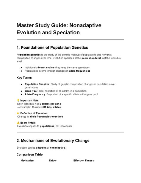 Evolution And Speciation Study Guide Answer Key