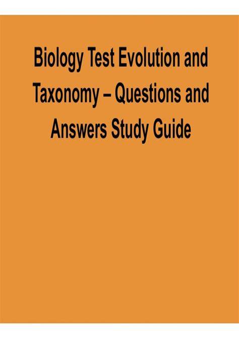 evolution and taxonomy test