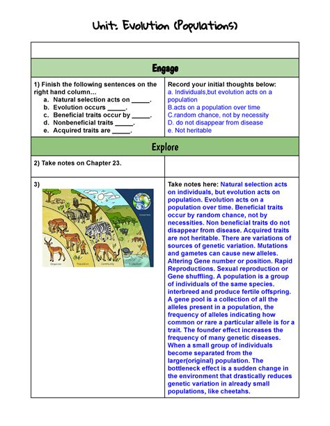 evolution of populations section review 16