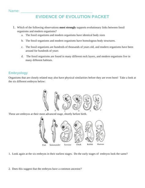 Evolution Starts Answer Key