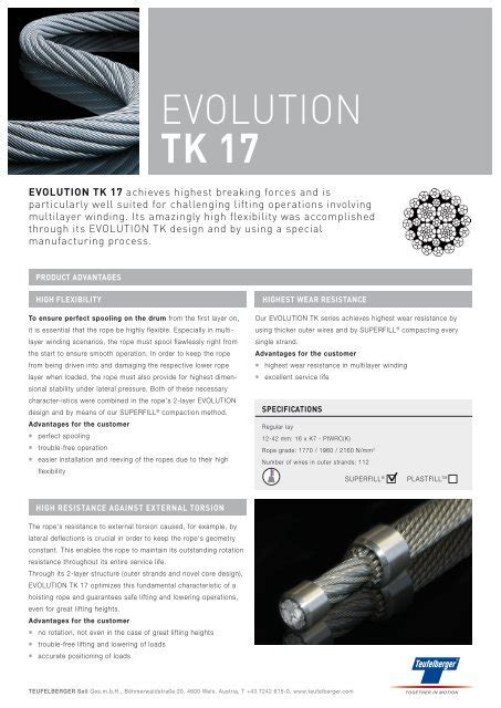 evolution tk 17 ideal wire rope
