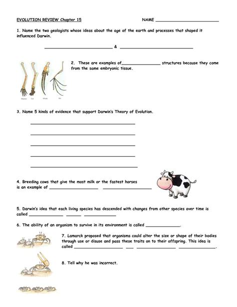 Download Evolution Review Worksheet Chapters 10 12 