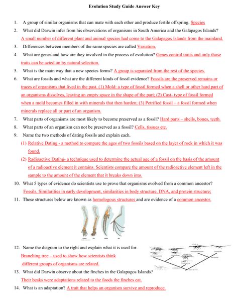 Download Evolution Study Guide Answer Key 