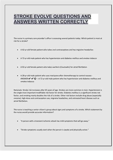 Evolve Case Study Answers Brain Attack