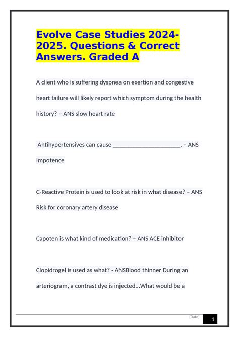 Evolve Case Study Answers Congenital Heart Disease
