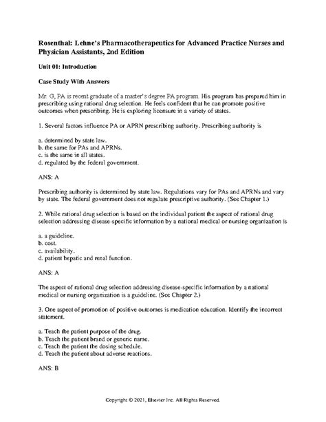 Evolve Elsevier Case Study Answers