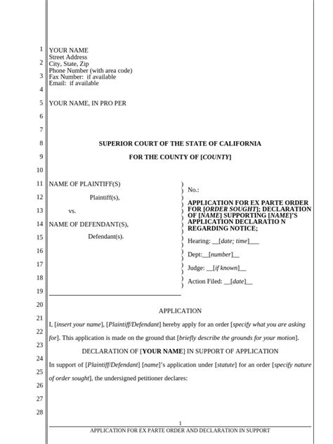 Ex Parte Application For An Order To Show Cause Meaning