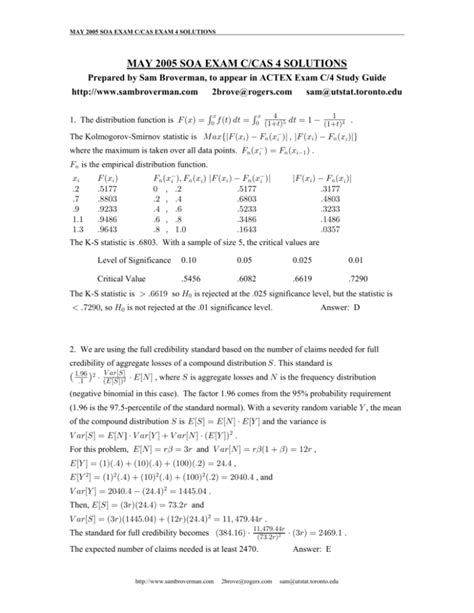 Exam C Study Soa