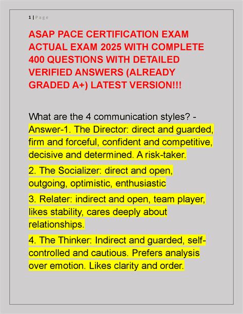 Exam Encylopedia Pace