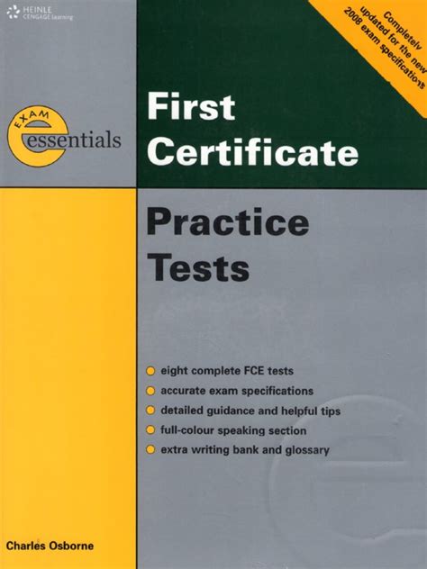 Exam Essentials First Certificate Practice Tests Key