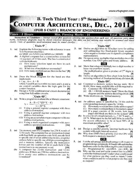 exam in computer architecture uu