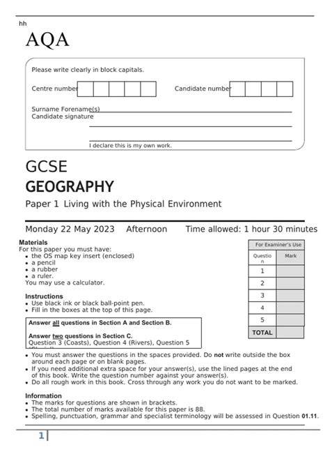 exam papers of geography 2230 nov 2010