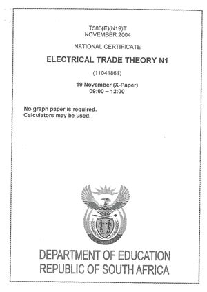 Exam Question Papers Electrical Trade Theory