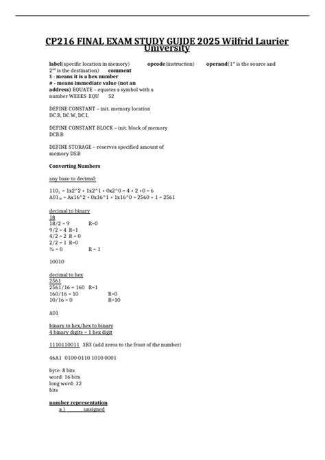 Exam Schedule Wlu