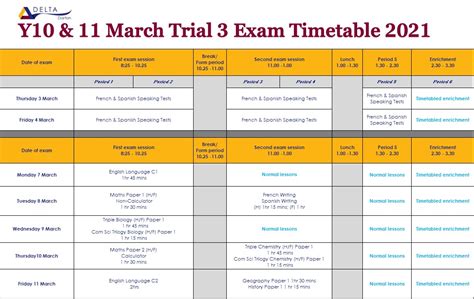 Exam Timetable 2023