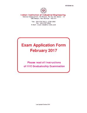 Read Exam Application Form February 2018 Iiie India 