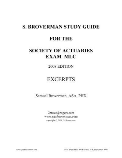 Read Online Exam Mlc Study Guide 