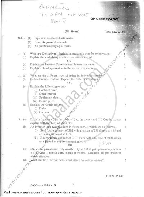 Full Download Exam Papers Saifm Derivatives Market 