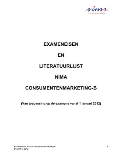 Download Exameneisen En Literatuurlijst Nima Consumentenmarketing B 