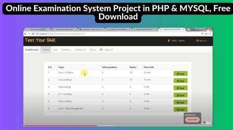 Examination System Project In Php Source Code