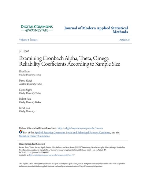 Read Online Examining Cronbach Alpha Theta Omega Reliability 