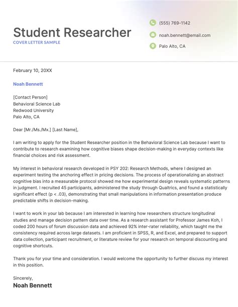 example cover letter student requesting letters of