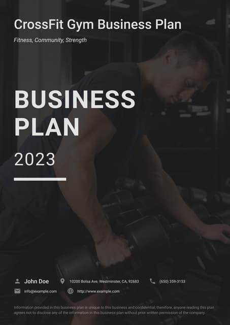 Example Crossfit Business Plan Proposal