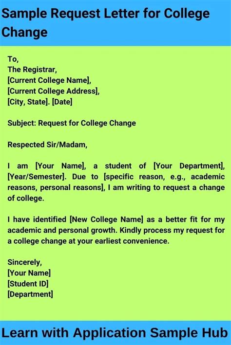 example formal letter request change class