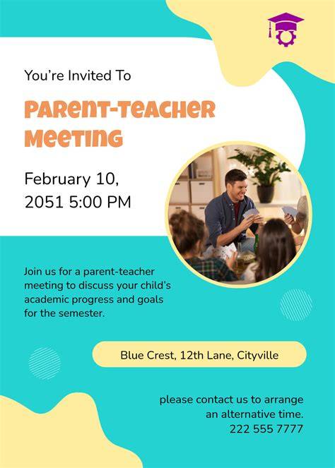 example invitation parent teacher meeting letter