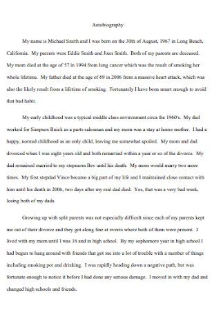 example of a biography speech