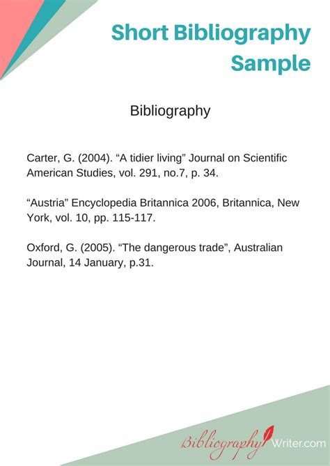 example of a short bibliography
