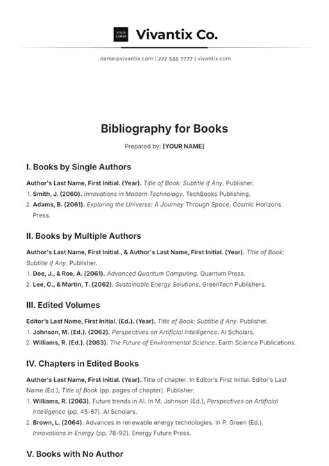 example of bibliography of books