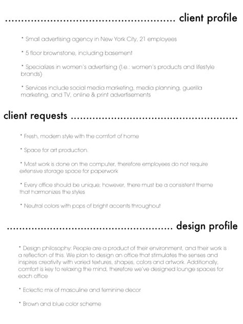 example of client profile for interior design oblivionwryebashtutorial