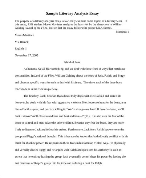 Example Of Literary Analysis Of A Short Story