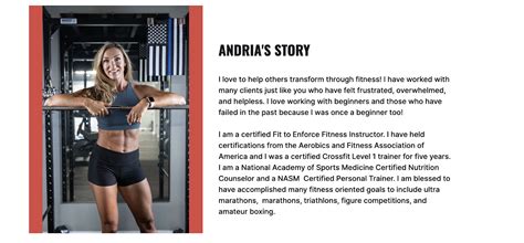 example of personal trainer biography