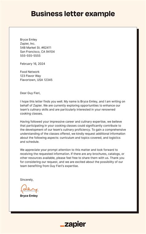 example of the letter