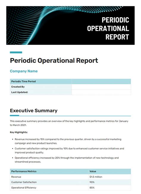Example Of Written Periodic Report