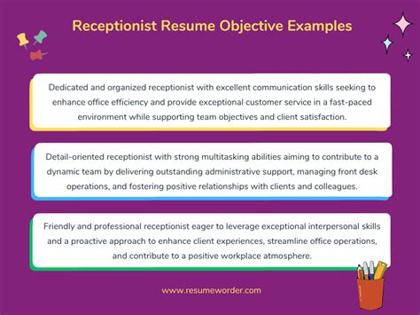 Example Performance Objectives For Receptionist
