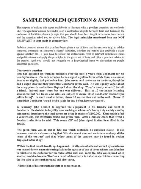 Example Problem Question Answer Company Law