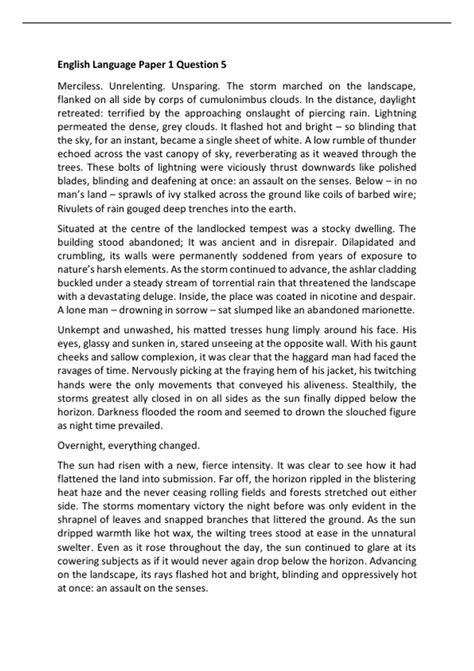 Example Question English Paper 1 Spm