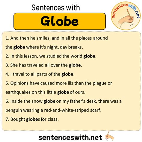 Example Sentences With Globe Collins English Sentences 5 Sentences About Globe - 5 Sentences About Globe