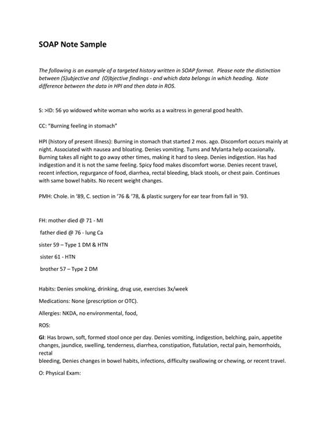 Example Soap Note For Constipation