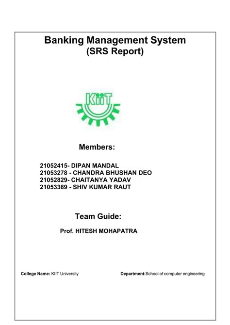 Example Srs Document For Banking System