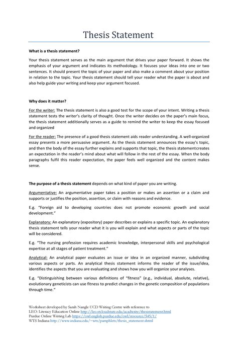 example thesis statements for case studies