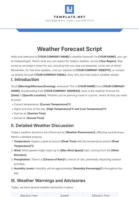 Example Weather Report Script