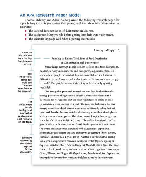 Full Download Example Of A Research Paper Written In Apa Format 