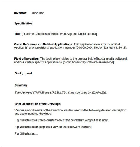 Full Download Example Of Patent Application Document 