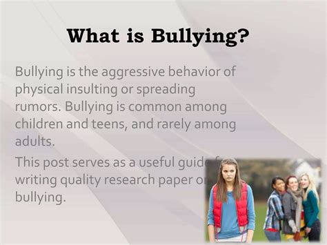 Read Online Example Of Research Paper On Bullying 