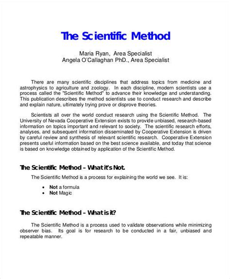 Download Example Of Scientific Method Paper 