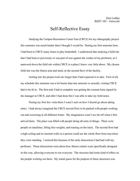Full Download Example Of Self Reflection Paper 